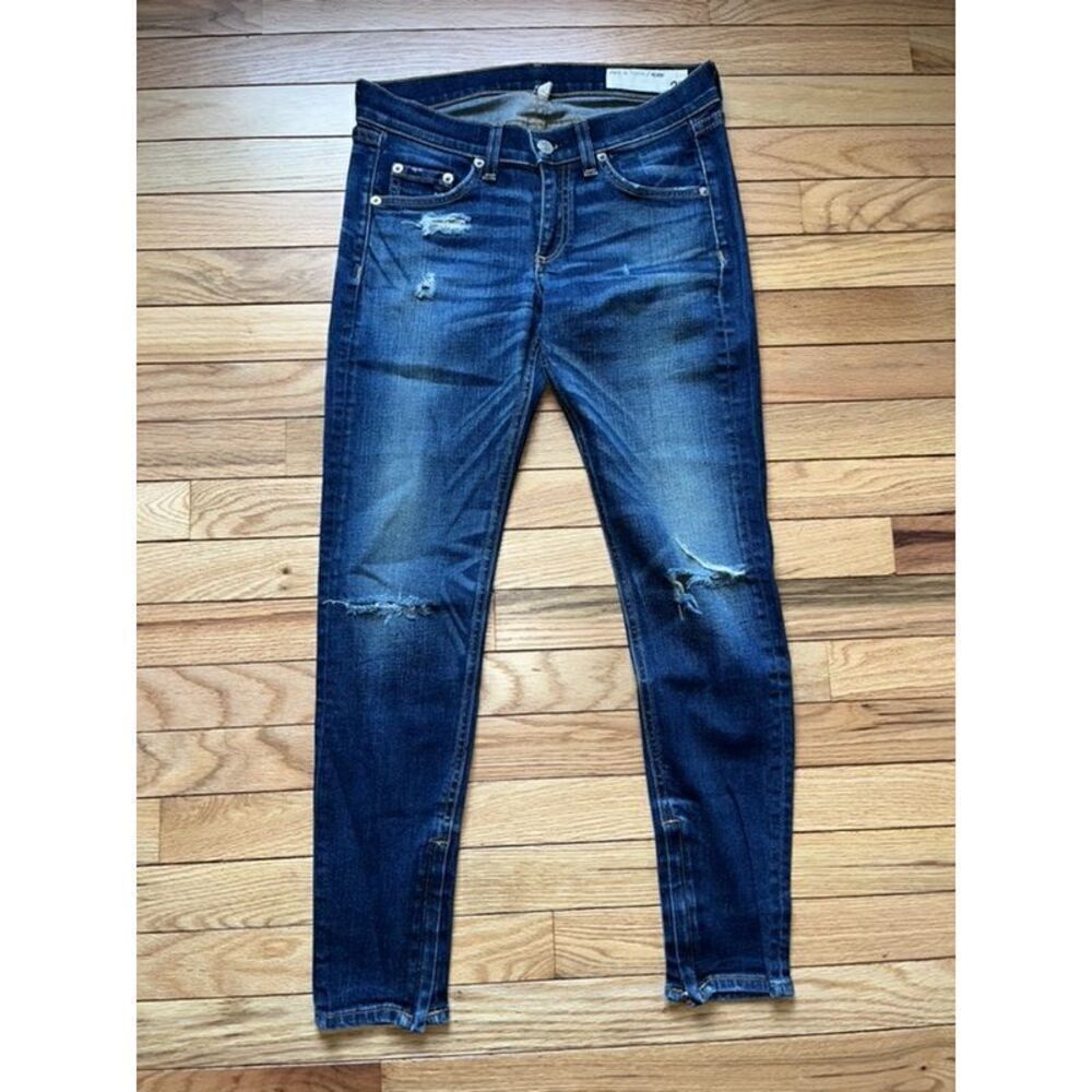 Rag & Bone Dark Wash Zipper Capri Size 25